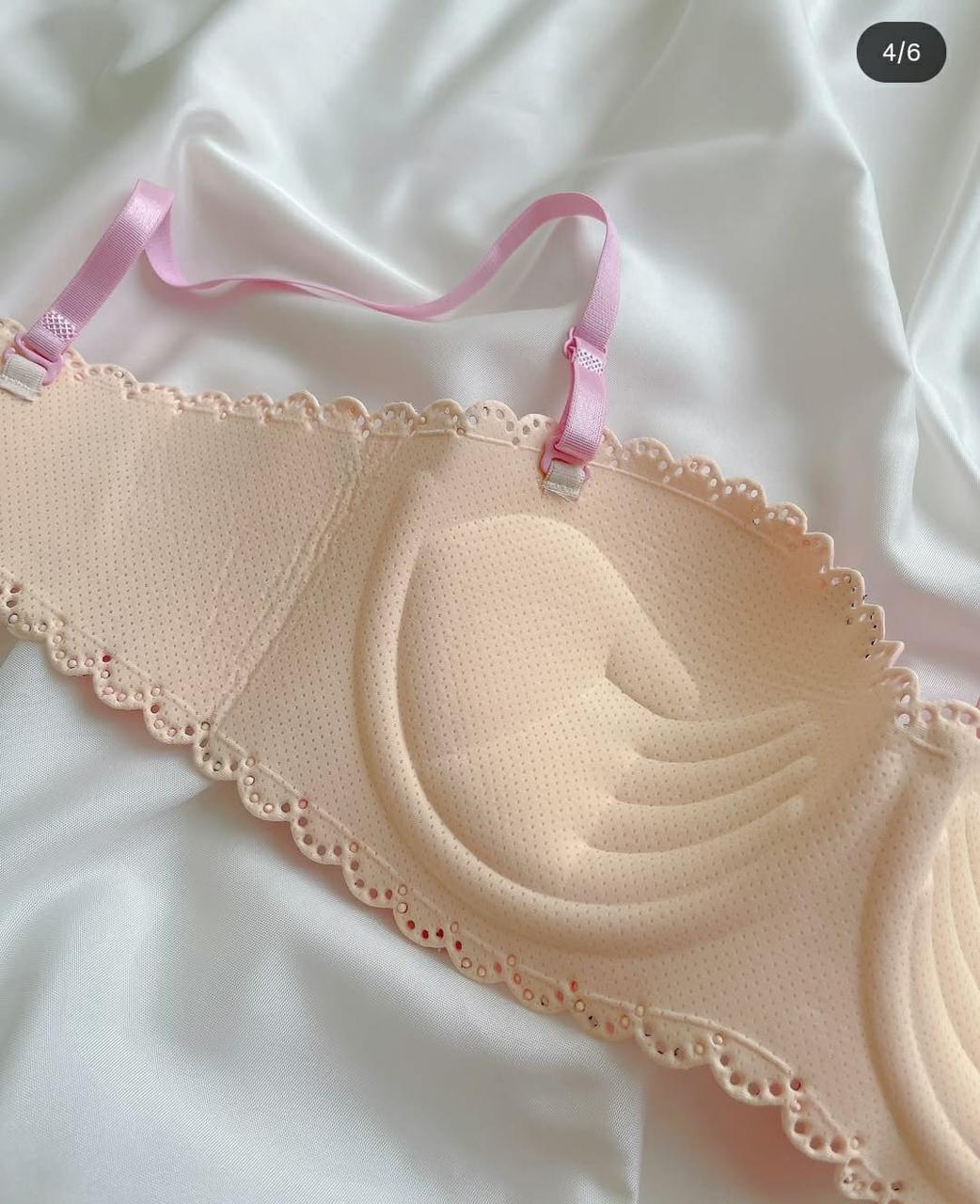 💖Pack of 4 Heart Print Padded Bras and Panty Set - Sweetheart Vibe 💖
