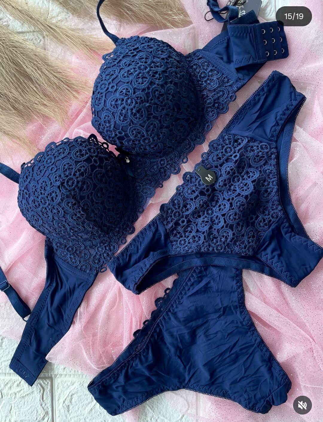 💎 Pack of 4 Royal Elegance – Full Lace Bra & Panty Set 💎