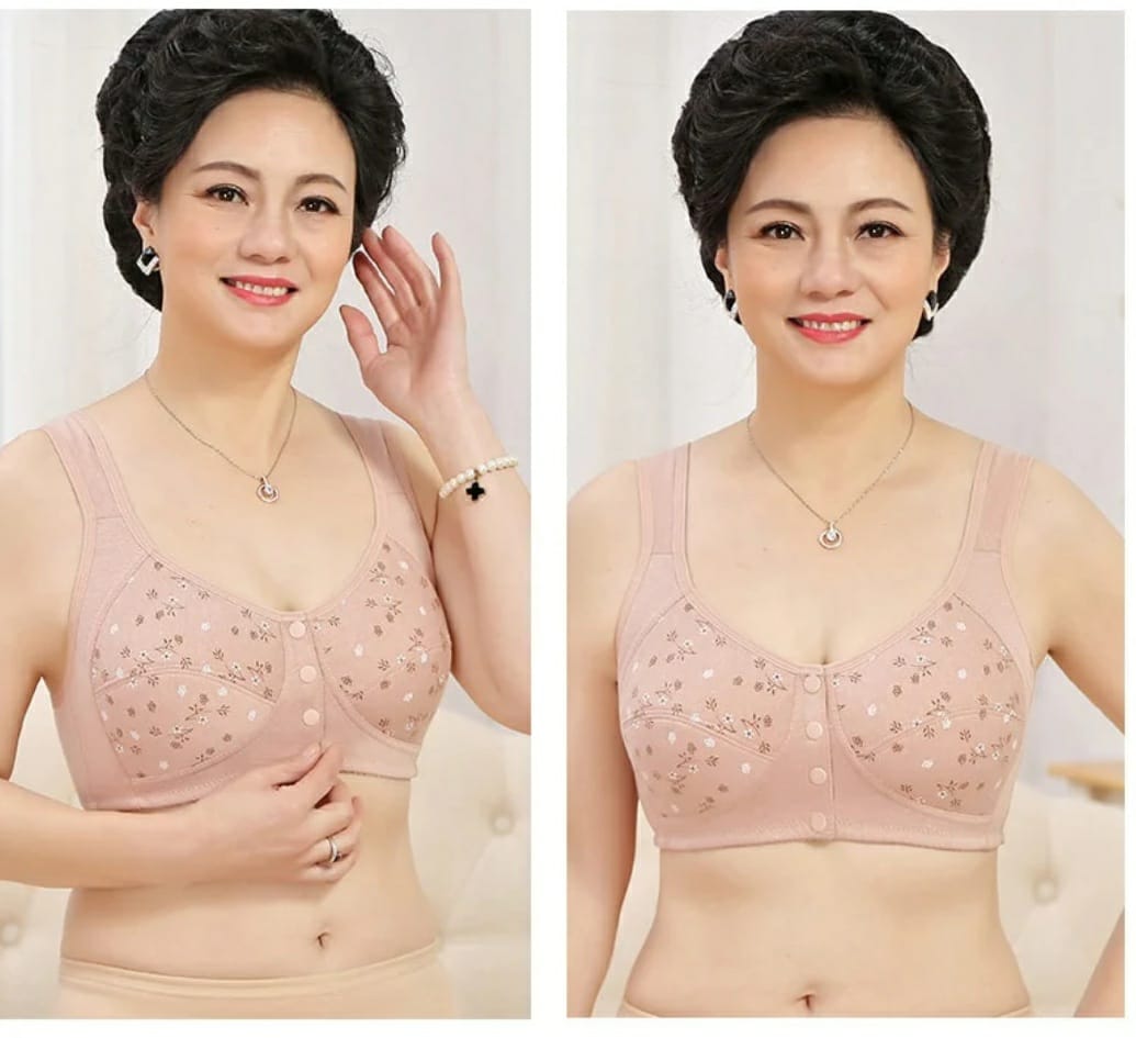 🌸 Pack of 2 Front-Open Cotton Comfort Bra – Everyday Support with Style 🌸
