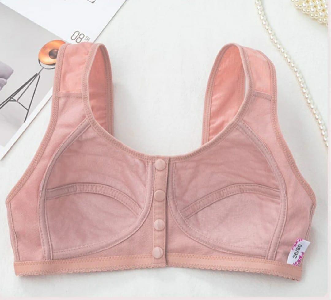 🌸 Pack of 2 Front-Open Cotton Comfort Bra – Everyday Support with Style 🌸