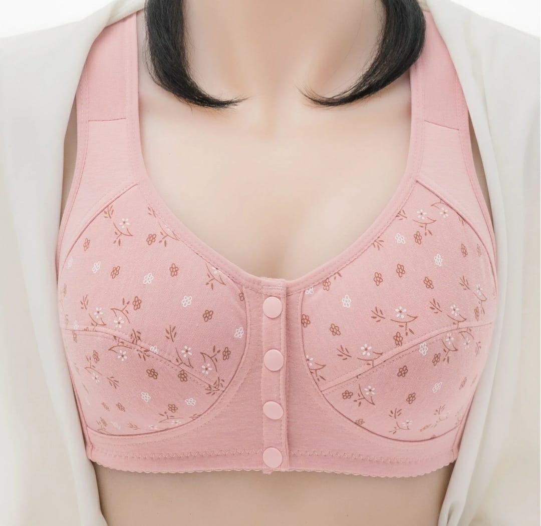 🌸 Pack of 2 Front-Open Cotton Comfort Bra – Everyday Support with Style 🌸