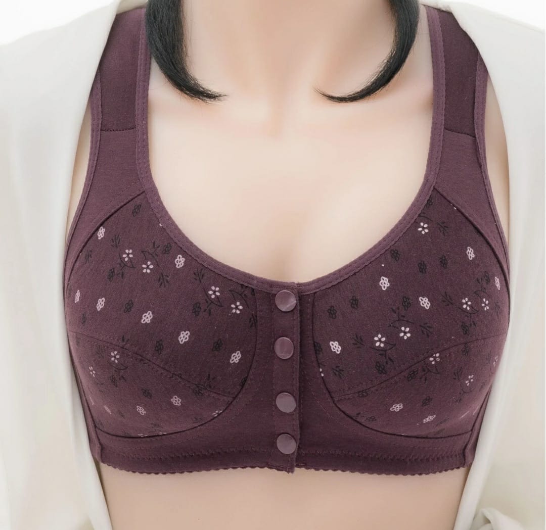 🌸 Pack of 2 Front-Open Cotton Comfort Bra – Everyday Support with Style 🌸